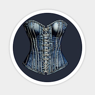 Illusion Denim Corset Vintage Print Magnet